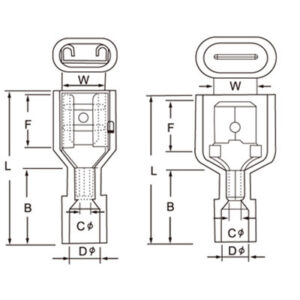 FDFN+MDFN-SERIES INSULTAED Cable Lugs diagram