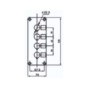 Empty Box 4 hole diagram